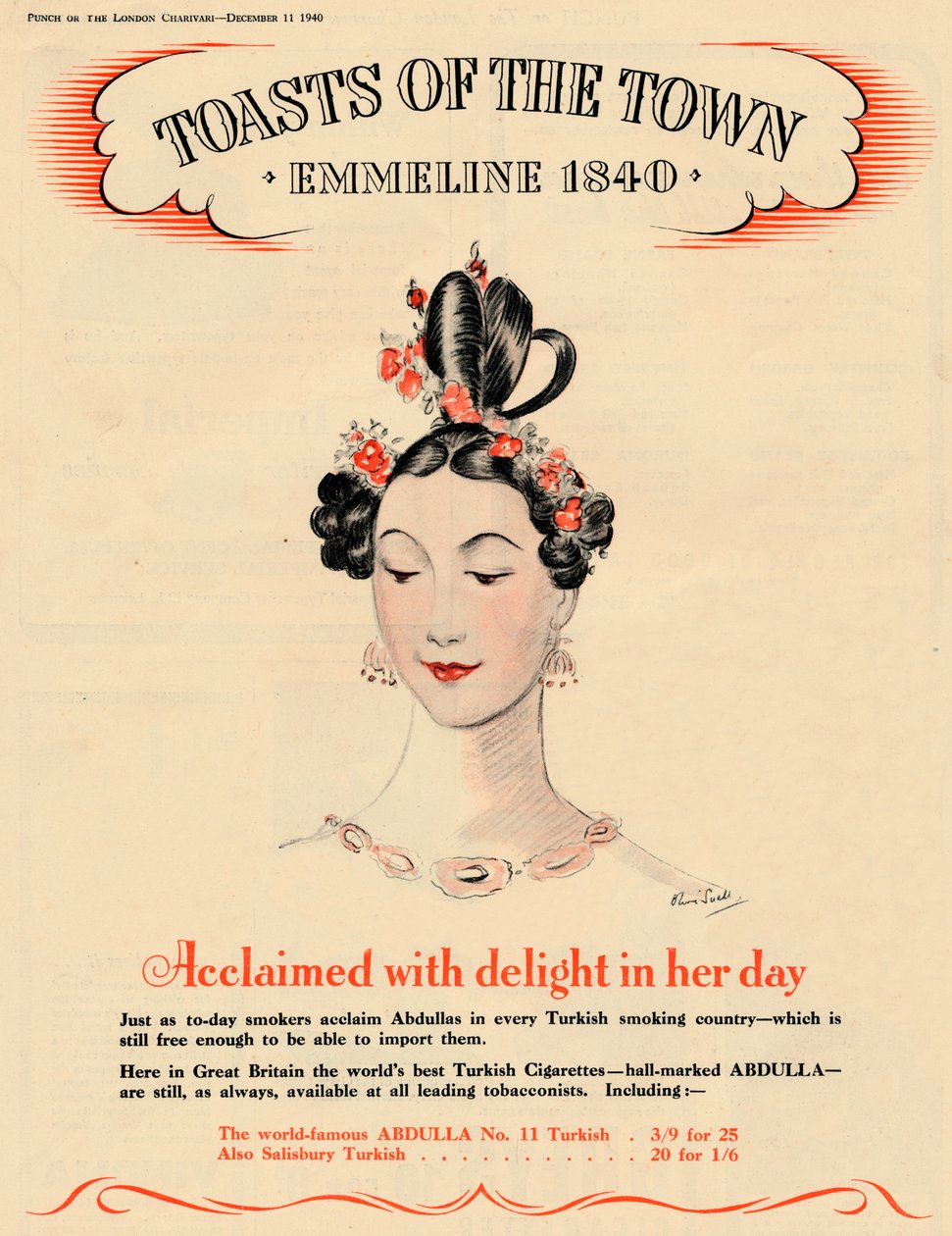 Elragadtatással elismert napján, Toasts of the Town – Emmeline 1840, 1940 alkotó: Unbekannt