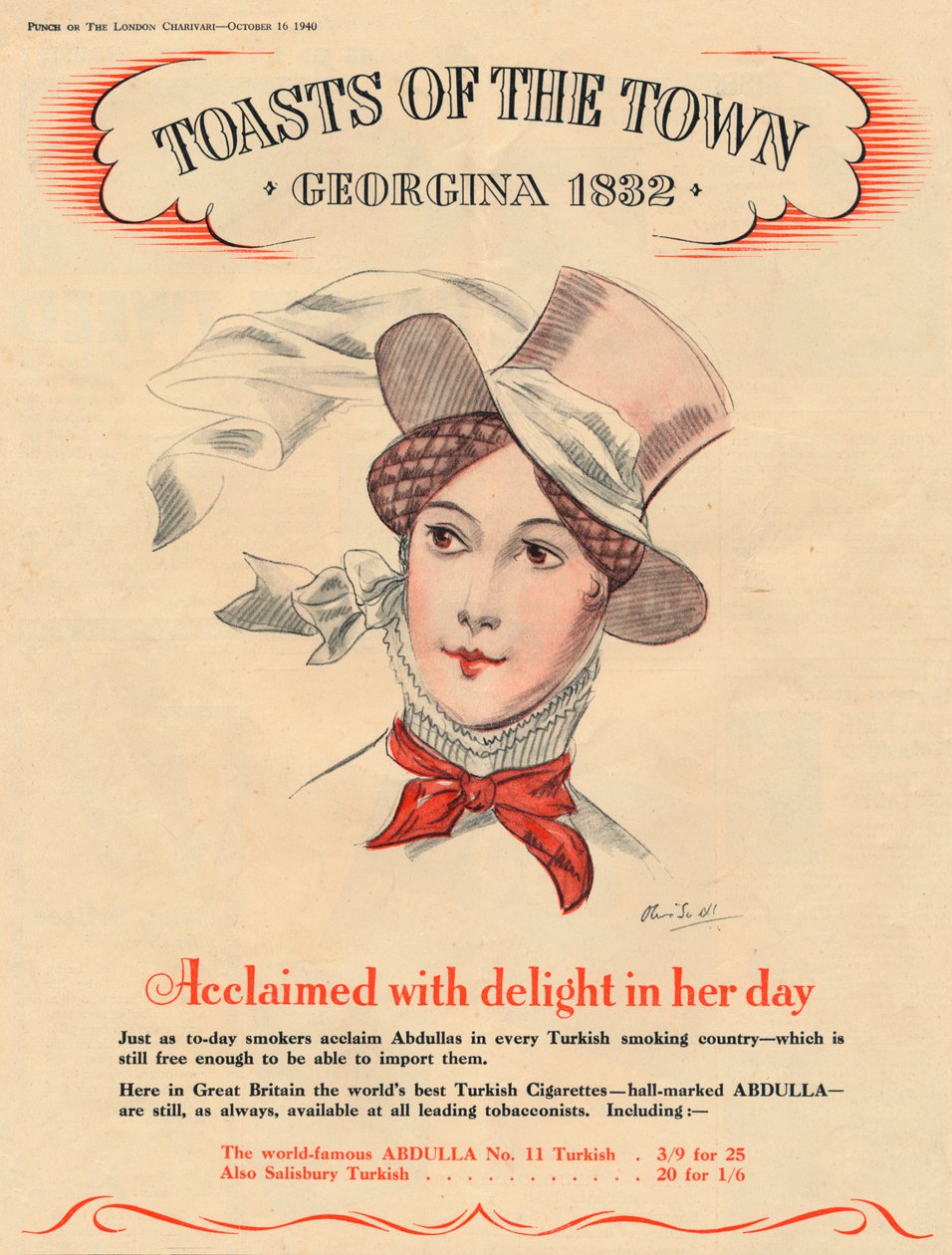 Napja elragadtatásával elismert Toasts of the Town – Georgina 1832, 1940 alkotó: Unbekannt