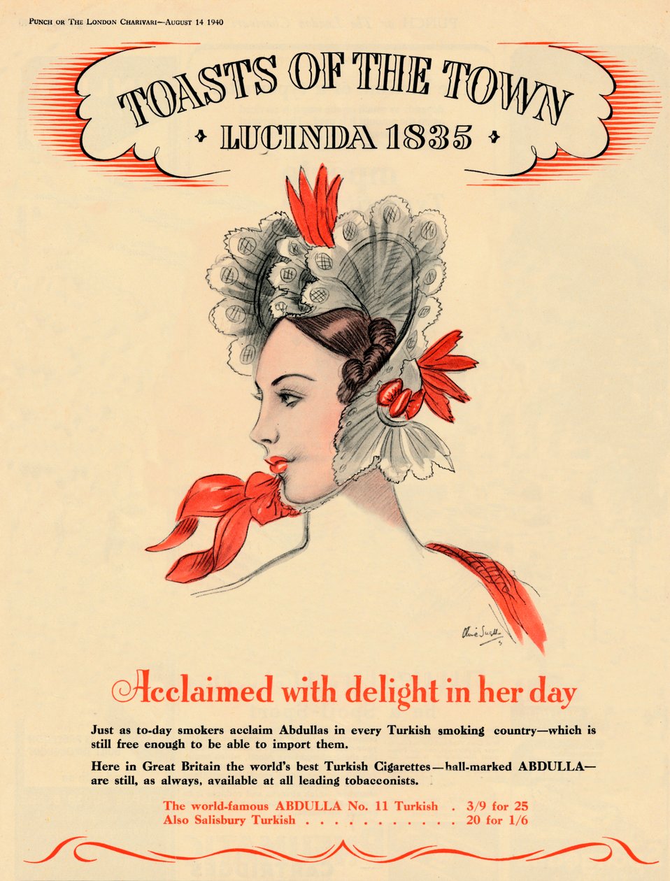 Napjában örömmel méltatva, Toasts of the Town - Lucinda 1835, 1940 alkotó: Unbekannt