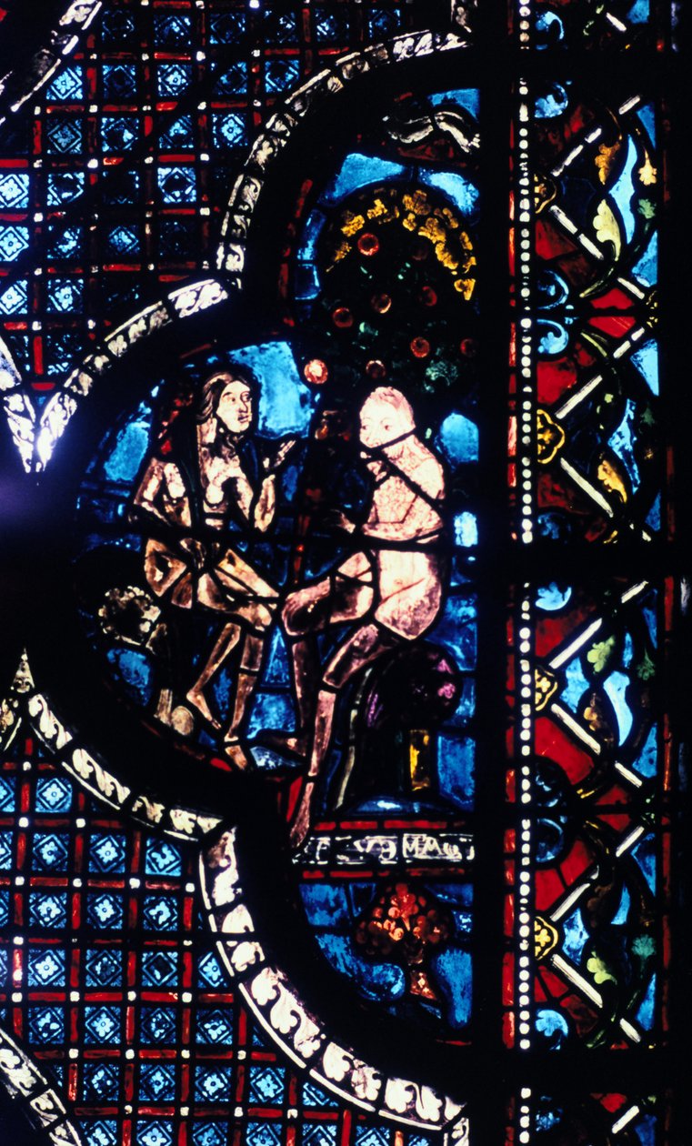 Ádám és Éva, ólomüveg, Chartres-i katedrális, Franciaország, 1205-1215 alkotó: Unbekannt