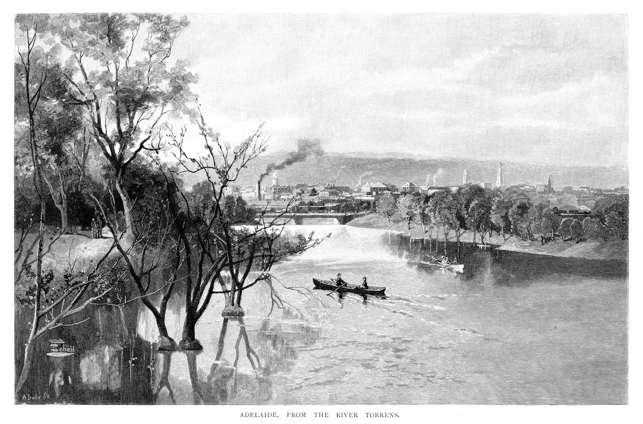 Adelaide, a Torrens folyótól, 1886 alkotó: Unbekannt