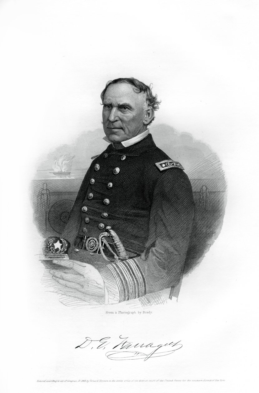 David Farragut admirális, az amerikai haditengerészet tisztje az amerikai polgárháborúban, 1862-1867 alkotó: Unbekannt