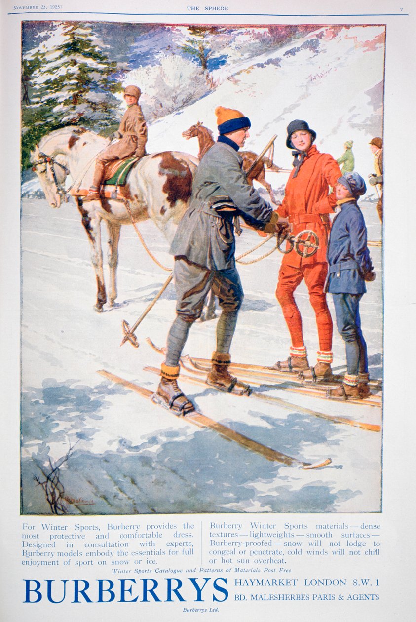 Burberry téli sportruha hirdetése, 1925 alkotó: Unbekannt