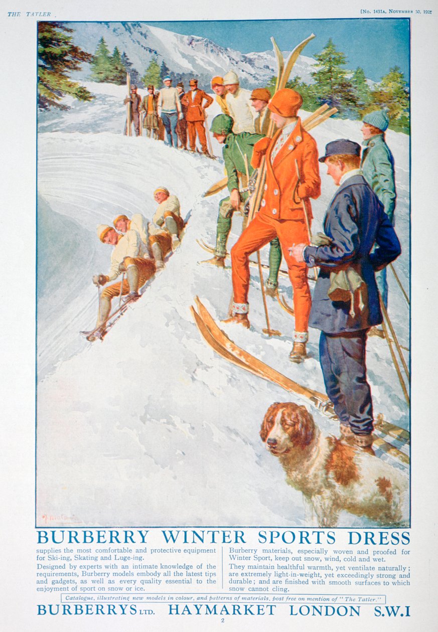 Burberry téli sportruha hirdetése, 1928 alkotó: Unbekannt