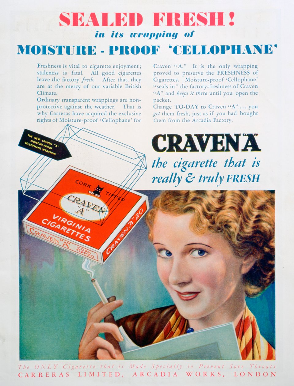 Craven A cigaretta reklámja, 1931 alkotó: Unbekannt