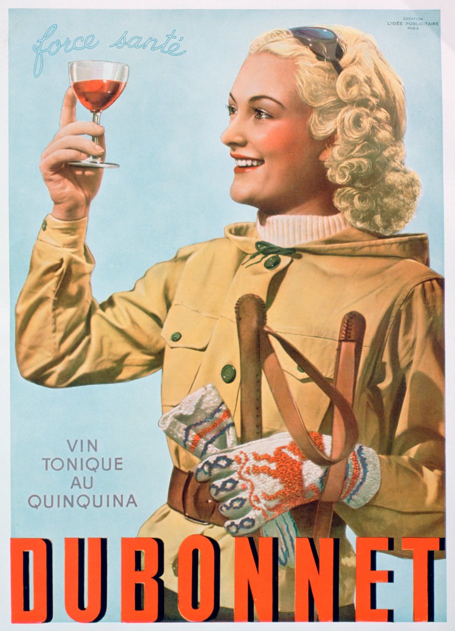 Dubonnet tonik bor reklámja, 1938 alkotó: Unbekannt