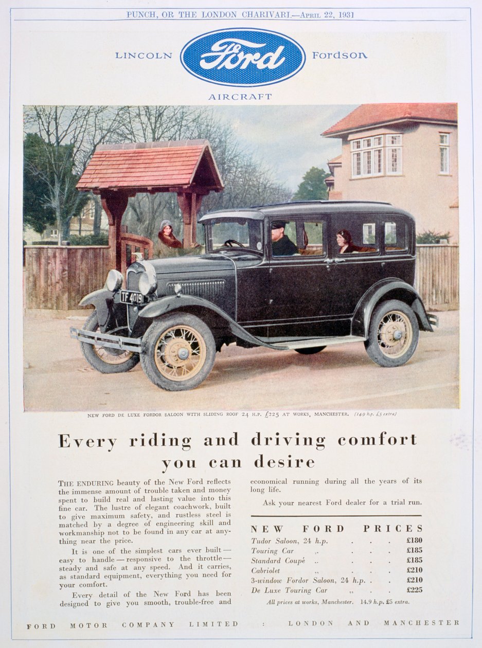 Ford autók hirdetése, 1931 alkotó: Unbekannt