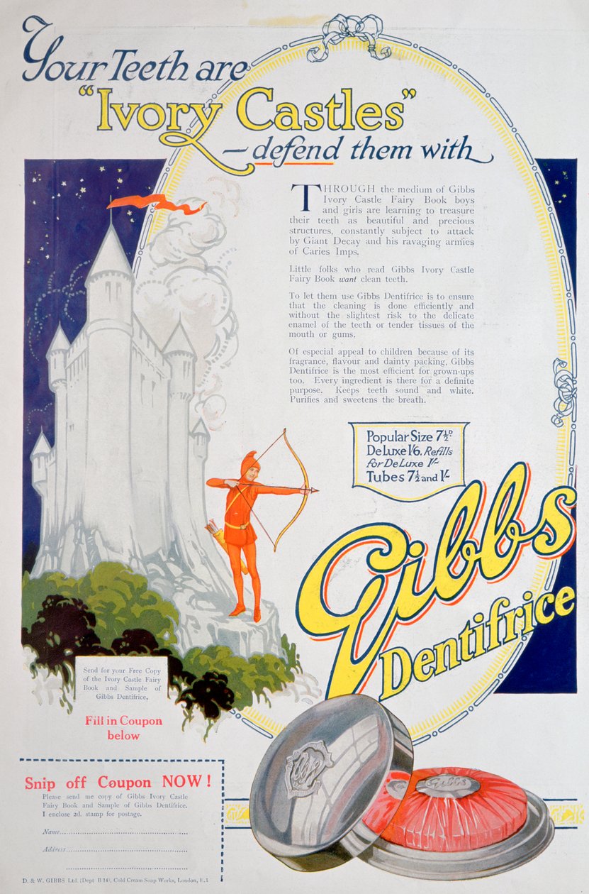 A Gibbs Solid Dentifrice hirdetése, 1922 alkotó: Unbekannt