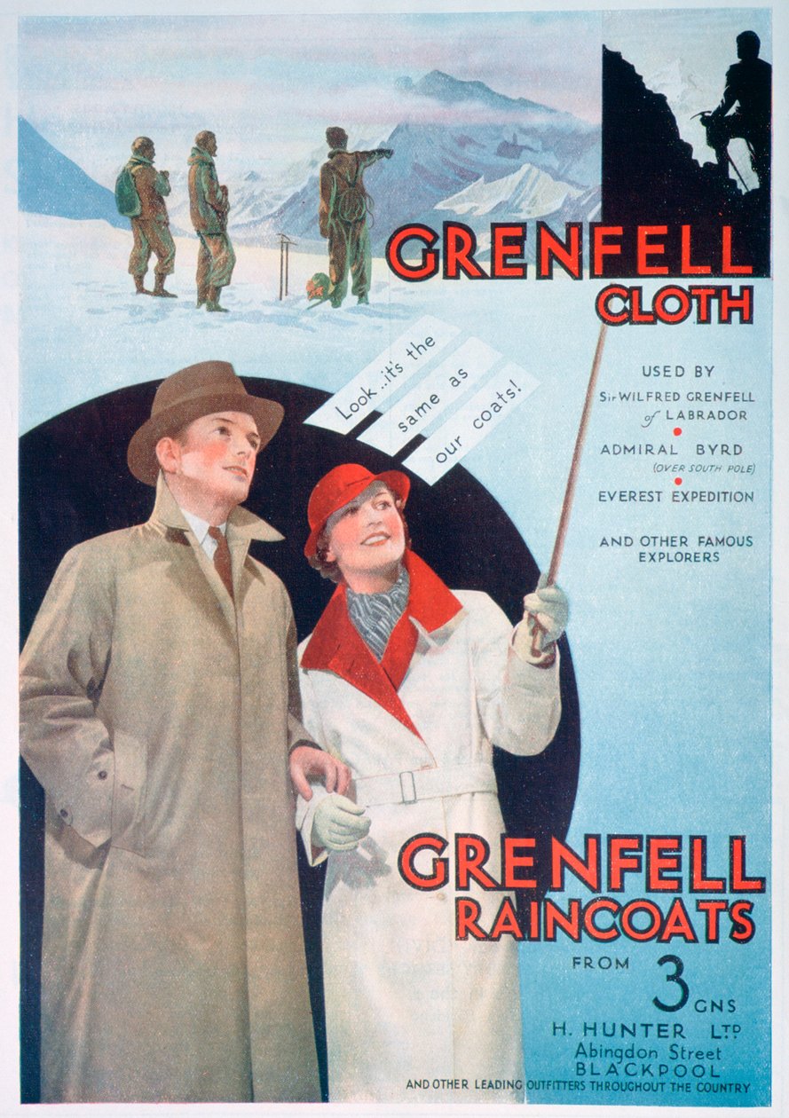 Grenfell ruhák és esőkabátok hirdetése, 1937 alkotó: Unbekannt