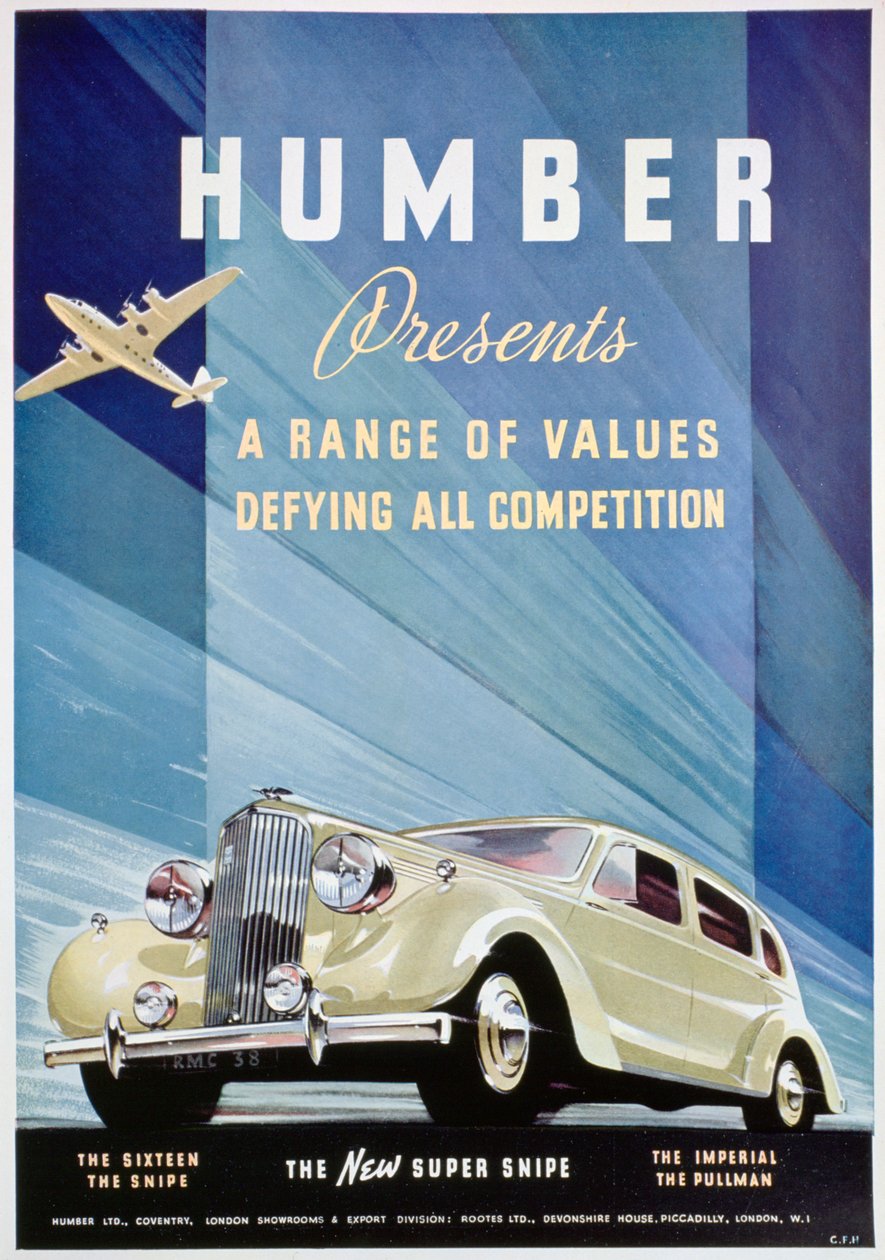 Humber autók hirdetése, 1938 alkotó: Unbekannt