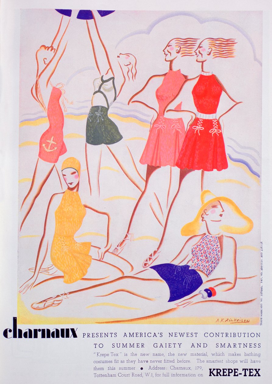 Krepe-Tex fürdőruhák hirdetése, 1935 alkotó: Unbekannt