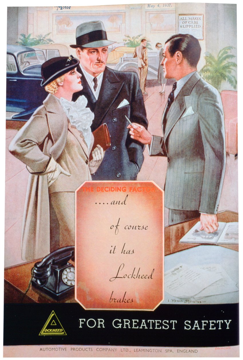Lockheed autófékek hirdetése a Leamington Spa Automotive Products által, 1937 alkotó: Unbekannt