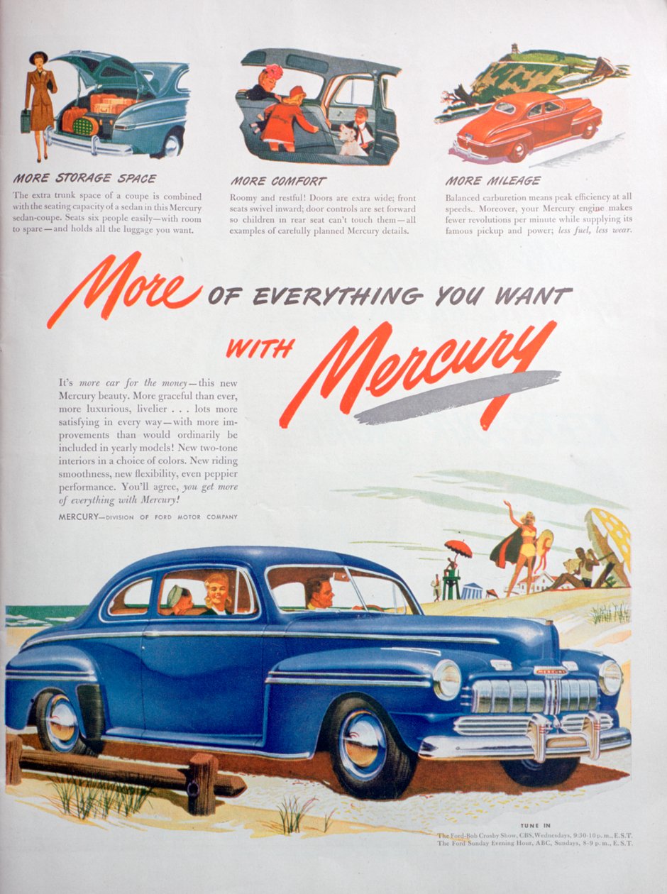 Mercury autók hirdetése, 1946 alkotó: Unbekannt