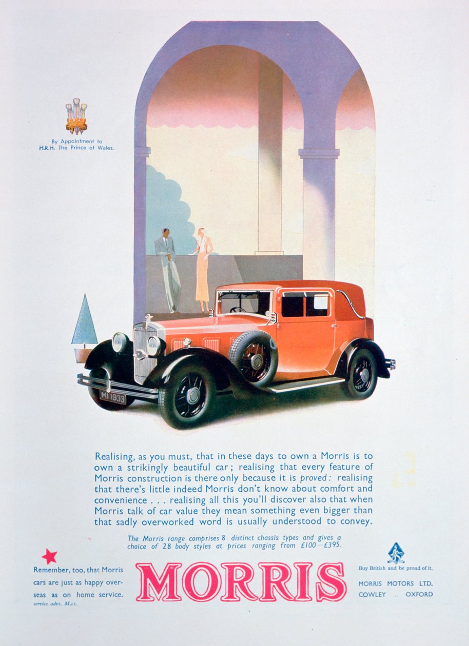Morris autók hirdetése, 1932 alkotó: Unbekannt