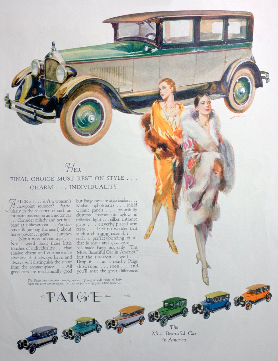 Paige autók hirdetése, 1927 alkotó: Unbekannt