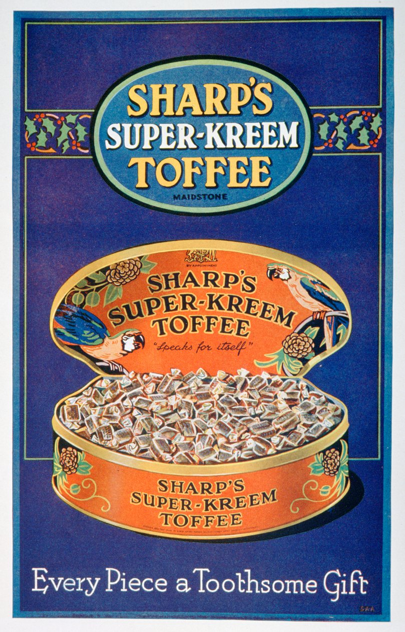 A Sharps Super-Kreem Toffee hirdetése, 1928 alkotó: Unbekannt