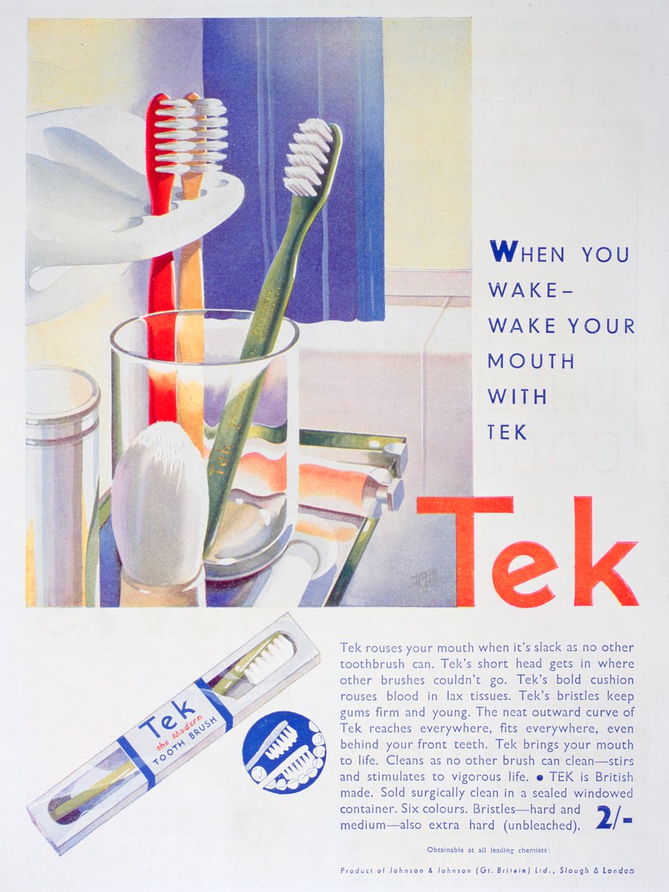 Johnson és Johnson Tek fogkefék hirdetése, 1931 alkotó: Unbekannt