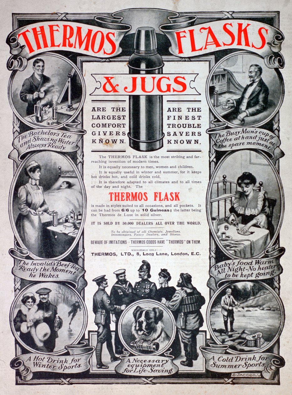 Termosz palackok és kancsók reklámja, 1910 alkotó: Unbekannt
