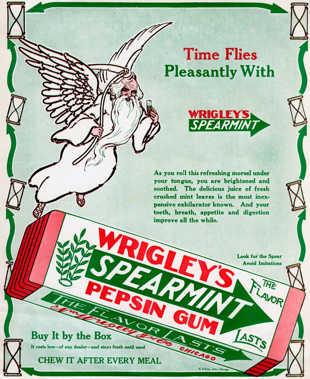 A Wrigleys Spearmint Pepsin Gum hirdetése, 1913 alkotó: Unbekannt