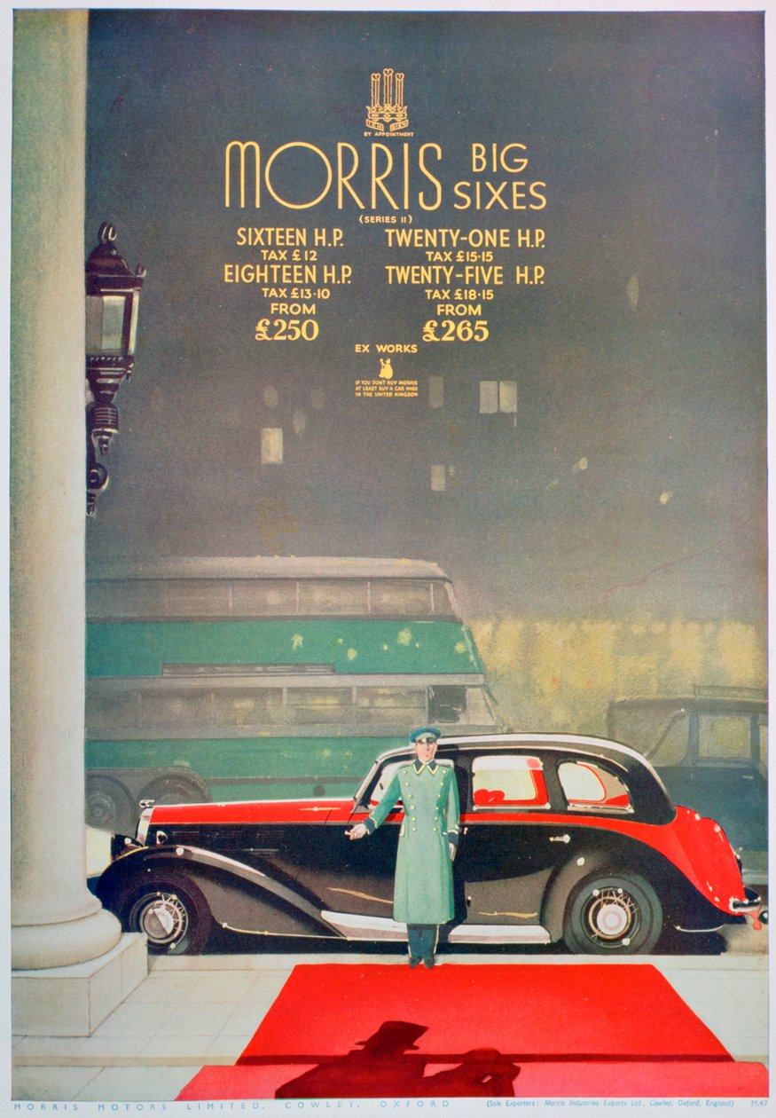 A Morris Big Six autó hirdetése, 1936 alkotó: Unbekannt