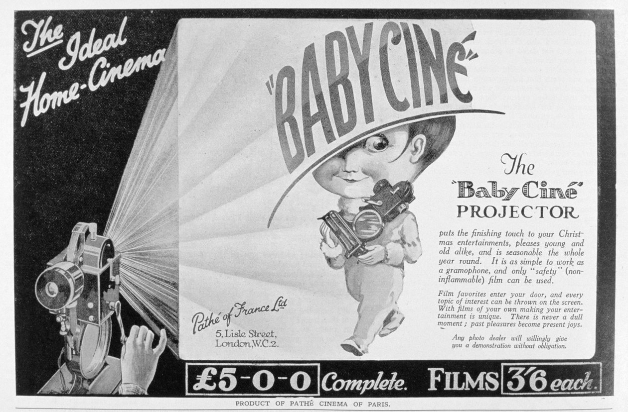 A Pathe Babycine filmvetítő reklámja, 1926 alkotó: Unbekannt