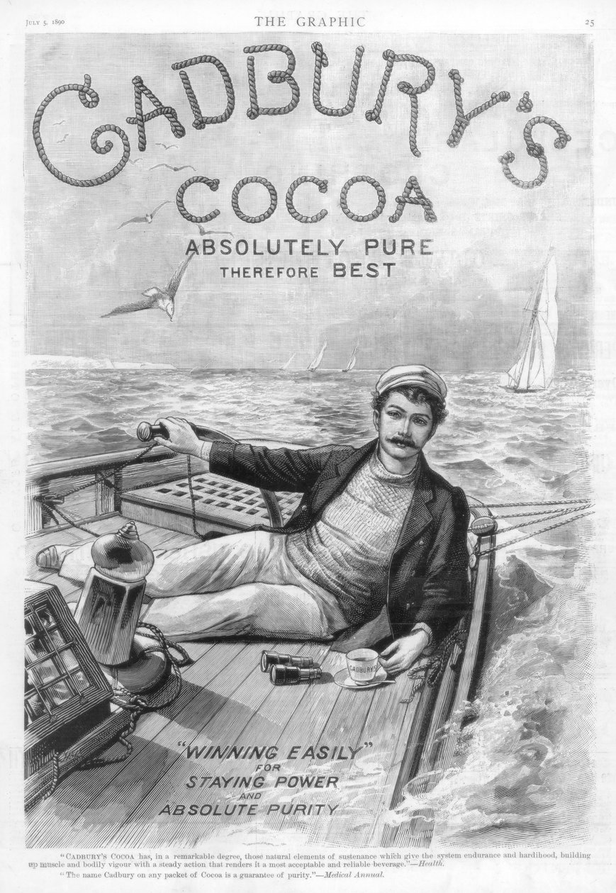 A Cadburys Cocoa reklámja, 1890. alkotó: Unbekannt