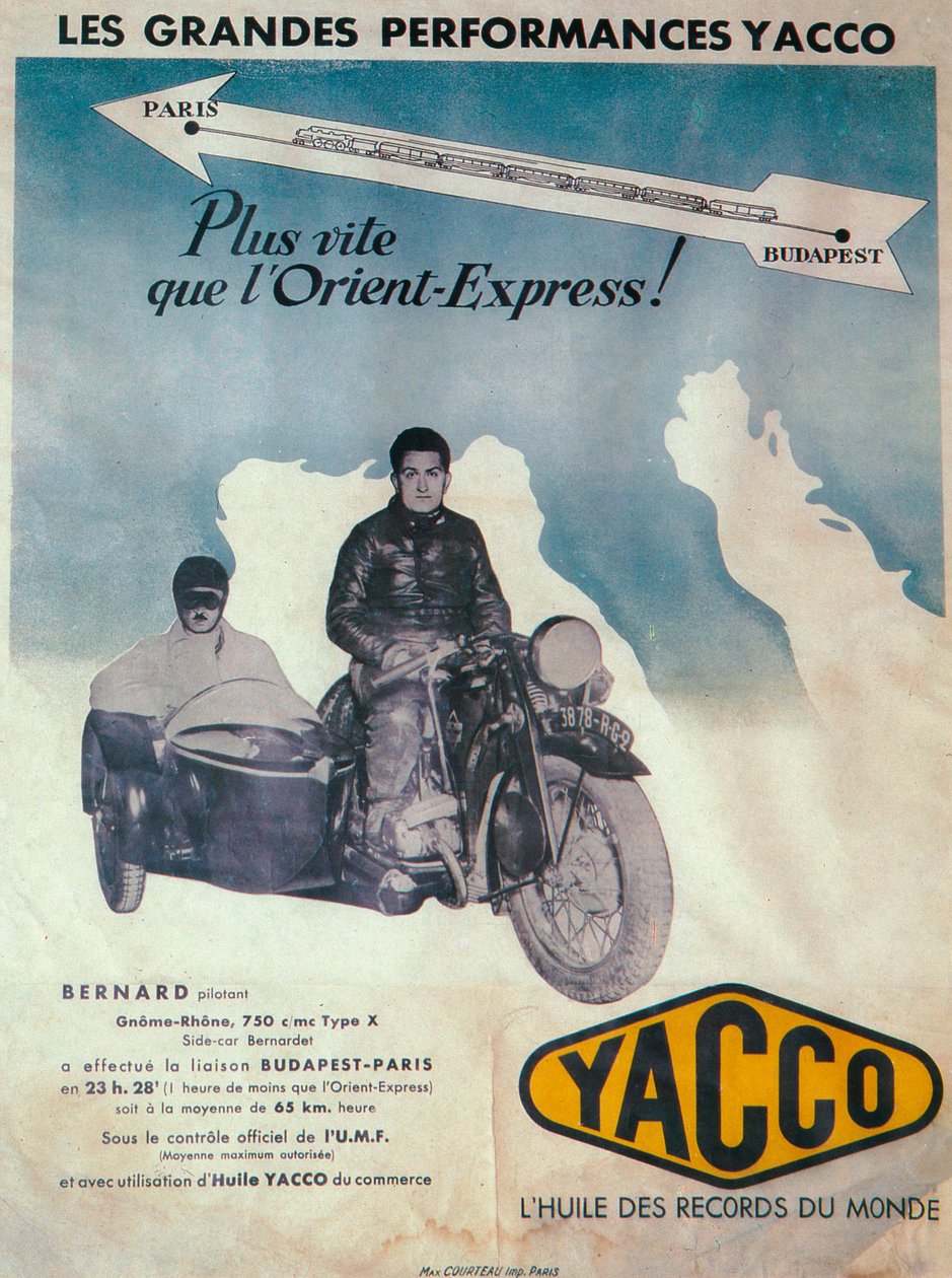 Yacco motorolaj hirdetése, 1936 alkotó: Unbekannt