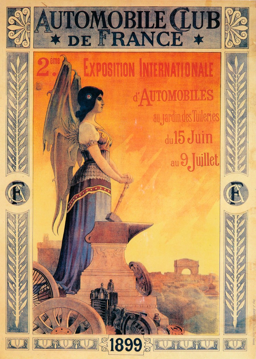 Az Automobile Club de Frances Nemzetközi Autókiállítás hirdetése, 1899 alkotó: Unbekannt