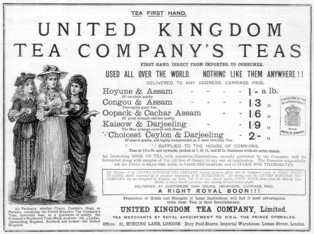 A United Kingdom Tea Company reklámja, 1890 alkotó: Unbekannt