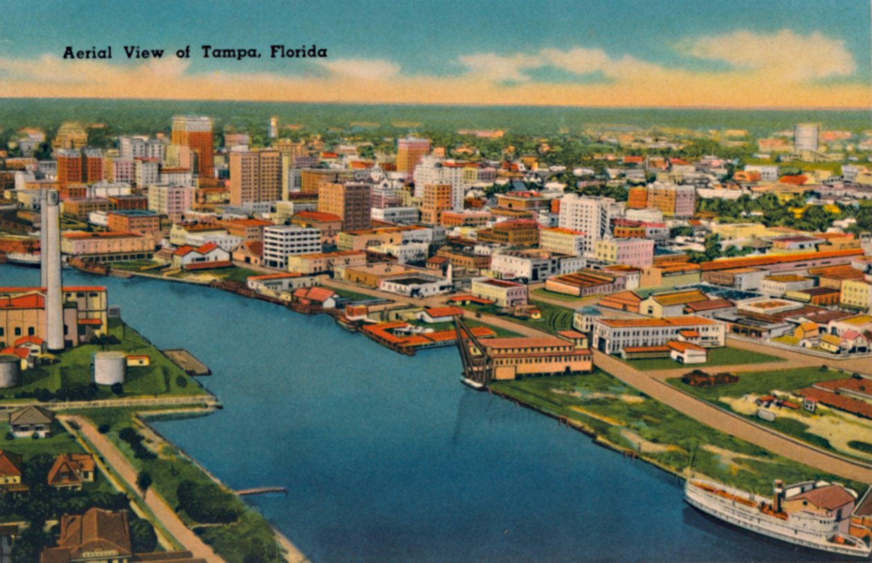 Légifelvétel Tampa, Florida, 1940-es évek alkotó: Unbekannt