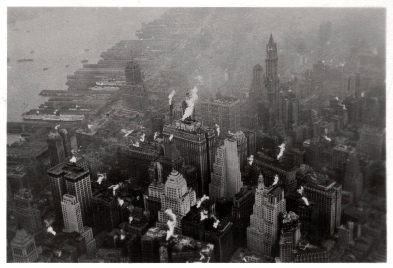 Manhattan légifelvétele, New York City, USA, egy Zeppelinről, 1928 1933 alkotó: Unbekannt