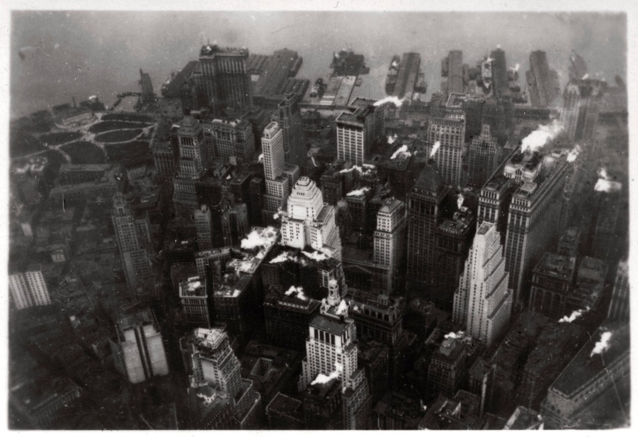 Manhattan légifelvétele, New York City, USA, egy Zeppelinről, 1928 1933 alkotó: Unbekannt