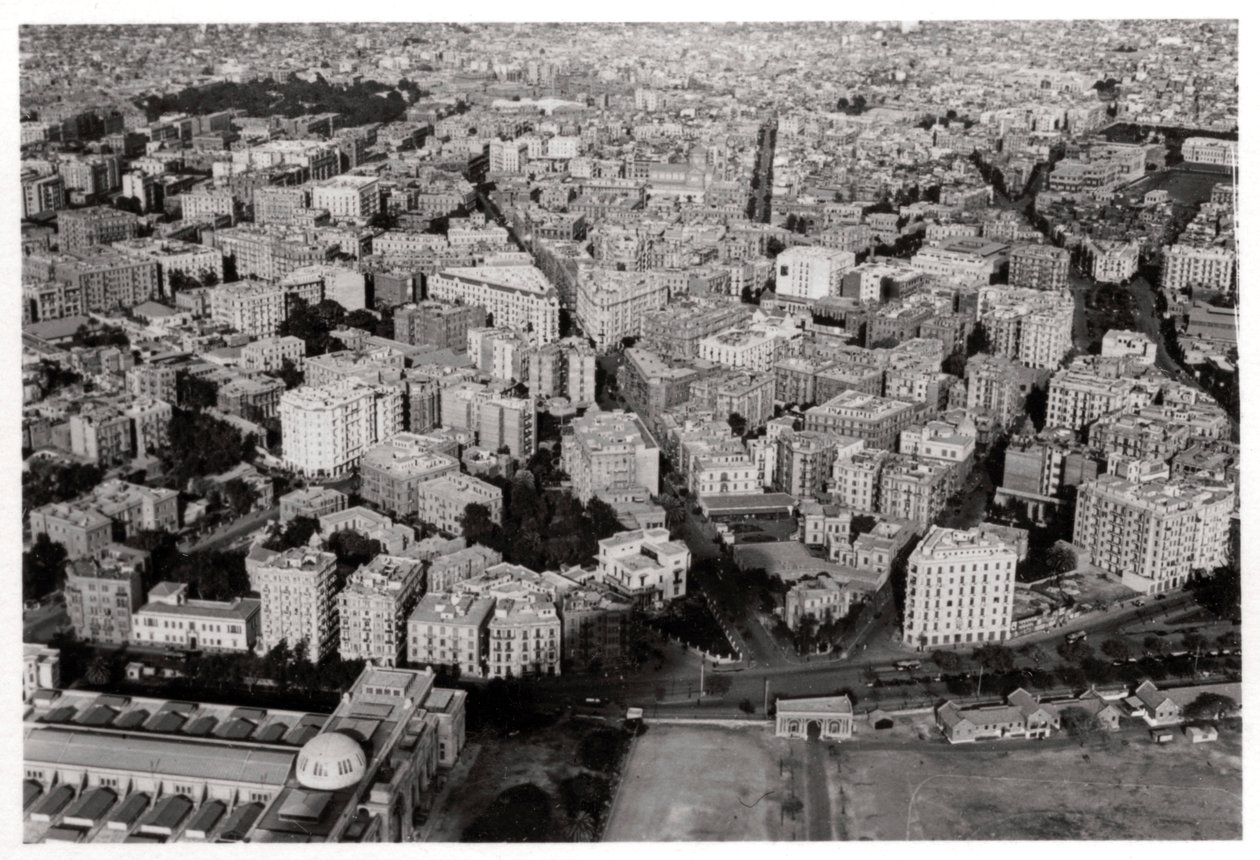 Új-Kairó légifelvétele, Egyiptom, egy Zeppelinről, 1931, 1933 alkotó: Unbekannt