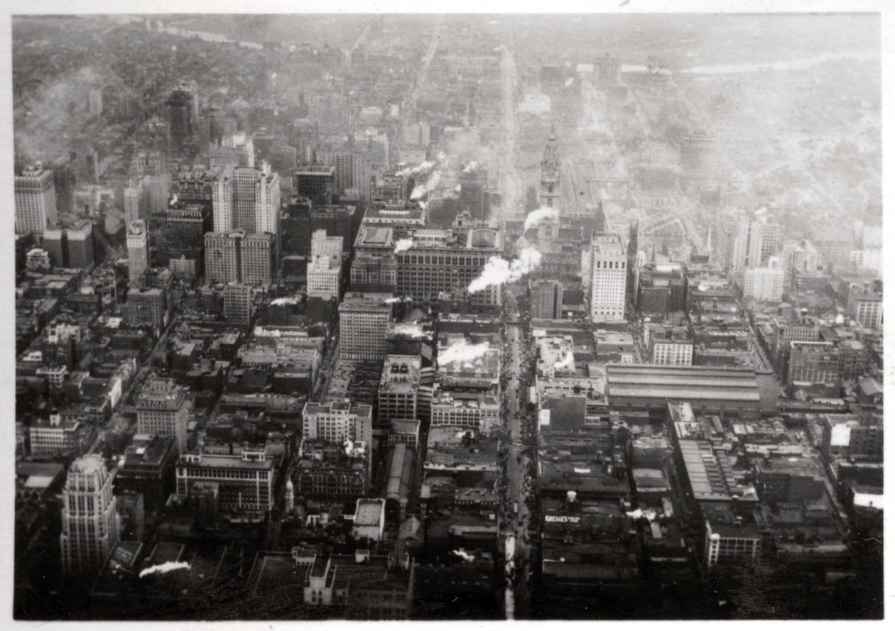 Philadelphia (Pennsylvania, USA) légi felvétele egy Zeppelinről, 1928 1933 alkotó: Unbekannt