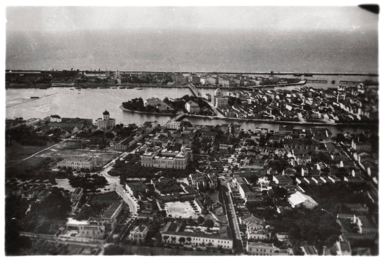 A brazíliai Recife légi felvétele egy Zeppelinről, 1930 1933 alkotó: Unbekannt