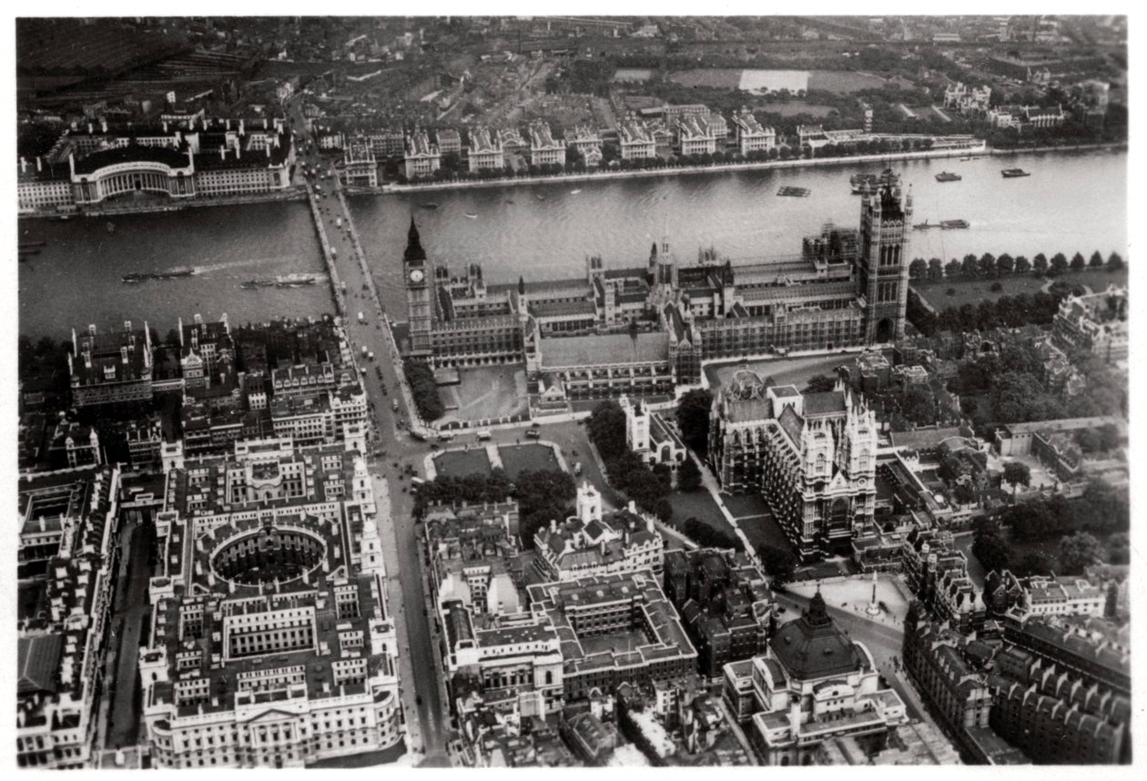 A londoni Westminster légifelvétele egy Zeppelinről, 1931, 1933 alkotó: Unbekannt