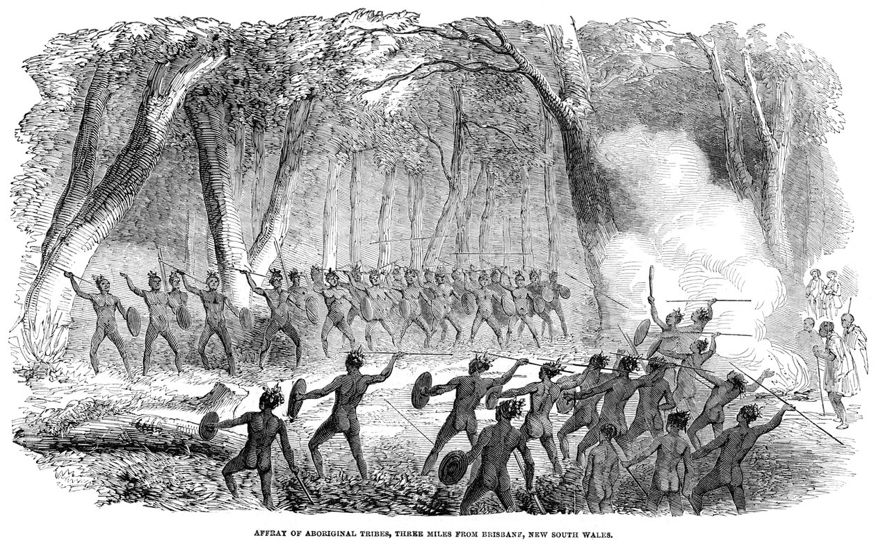 Affray of Aboriginal, három mérföldre Brisbane-től, Új-Dél-Wales, 1854 alkotó: Unbekannt