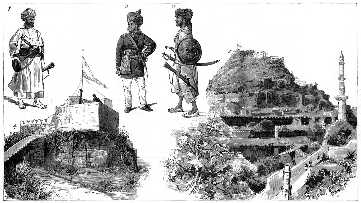 Afgánok és képek Hyderabadról, Közép-India, 1888 alkotó: Unbekannt