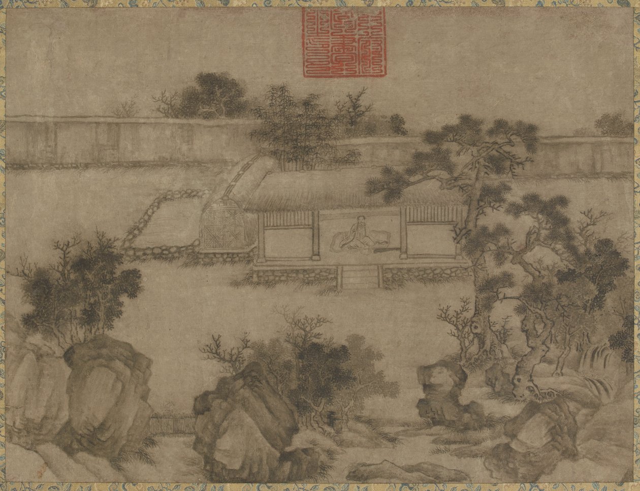 Lu Hong nádfedeles kunyhója, Ming és Qing dinasztiája után a XVII. alkotó: Unbekannt