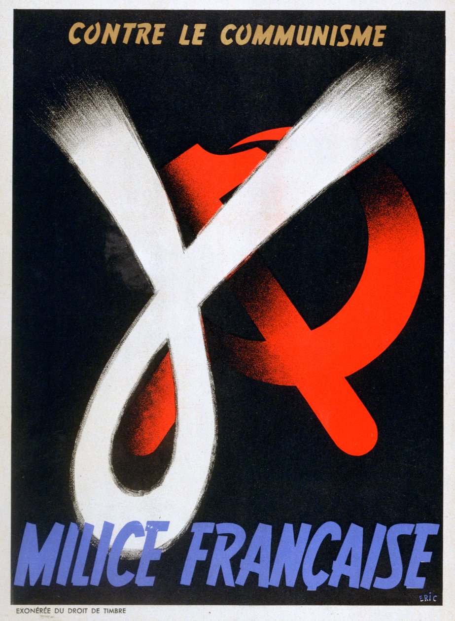 A kommunizmus ellen, a French Milice plakátja, 1943-1944 alkotó: Unbekannt