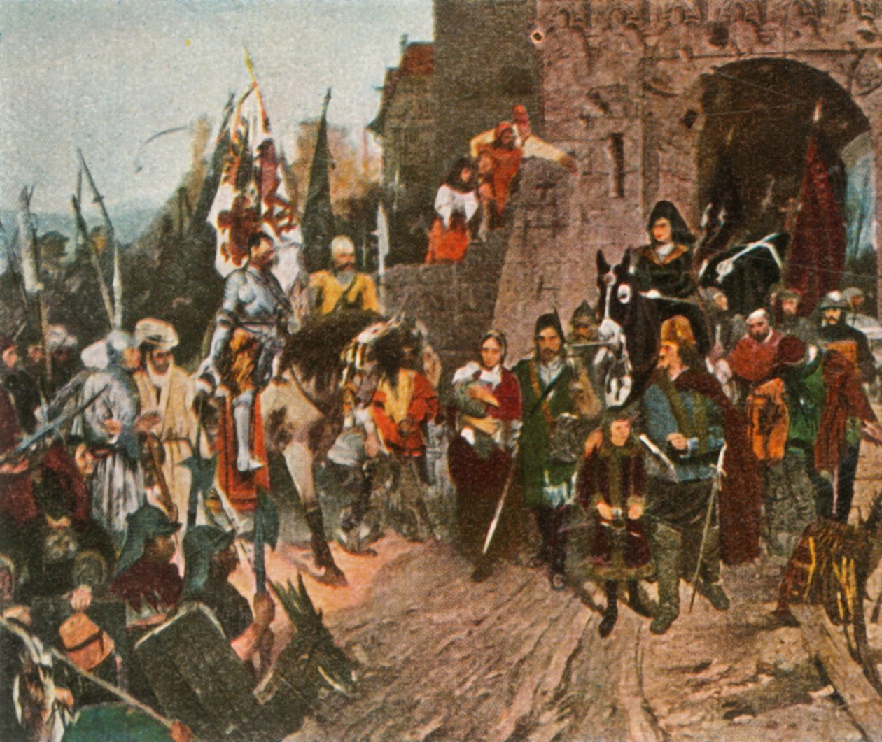 Agnes von Rosenberg átadja atyjai kastélyát a huszitáknak, 1426, 1936. alkotó: Unbekannt