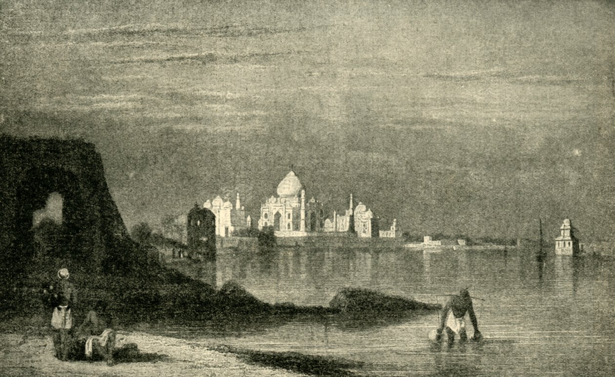 Agra és a Taj Mahal a Jumna folyóból, 1820-as évek, 1901. alkotó: Unbekannt