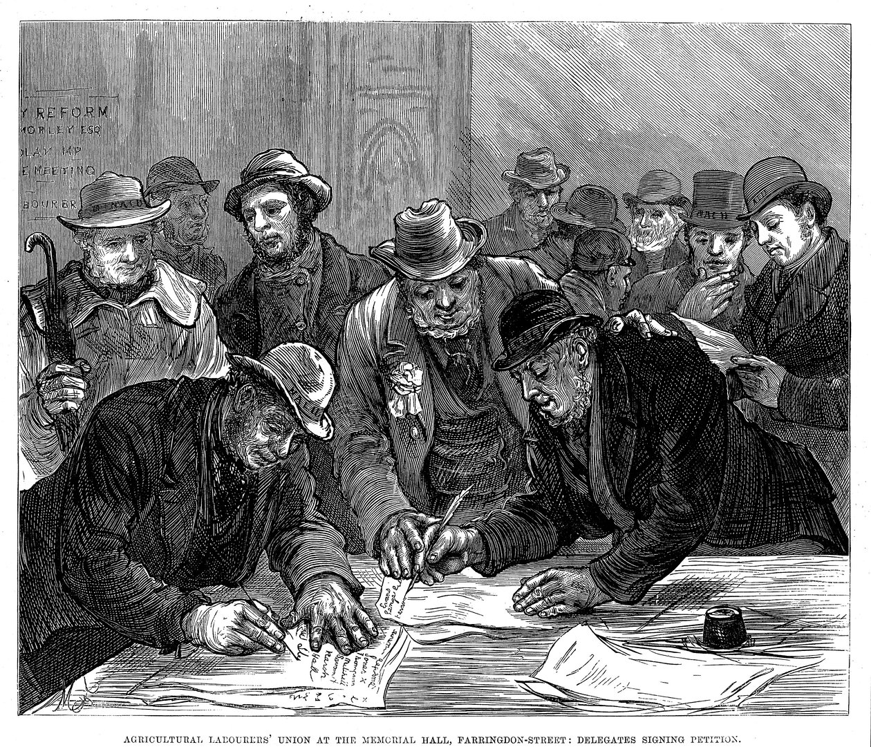 Mezőgazdasági Dolgozók Szakszervezeti találkozója a londoni Farringdon Streeten, 1877 alkotó: Unbekannt