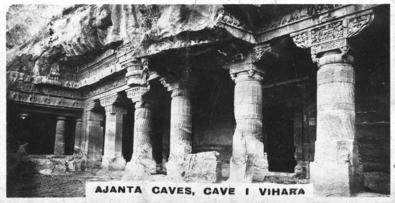Ajanta barlangok, Vihara, Maharashtra, India, 1925 alkotó: Unbekannt