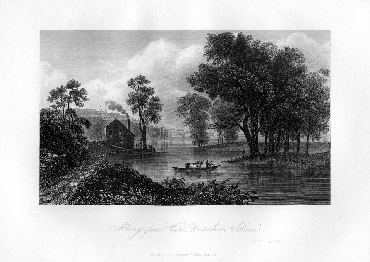 Albany a Van-Unsselaens-szigetről, New York állam, 1855 alkotó: Unbekannt