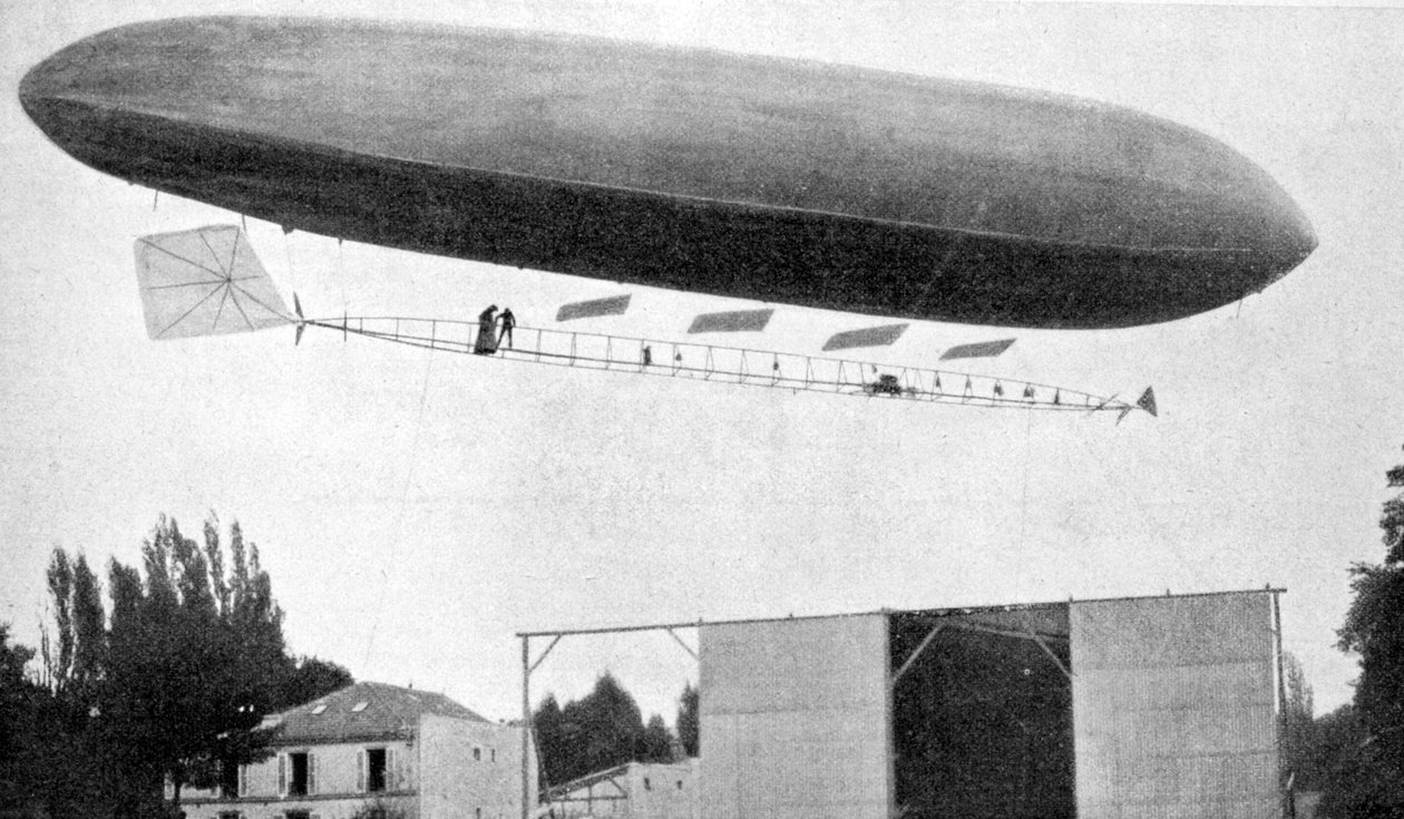 Alberto Santos-Dumont 10-es számú léghajójával repül, 1903 alkotó: Unbekannt