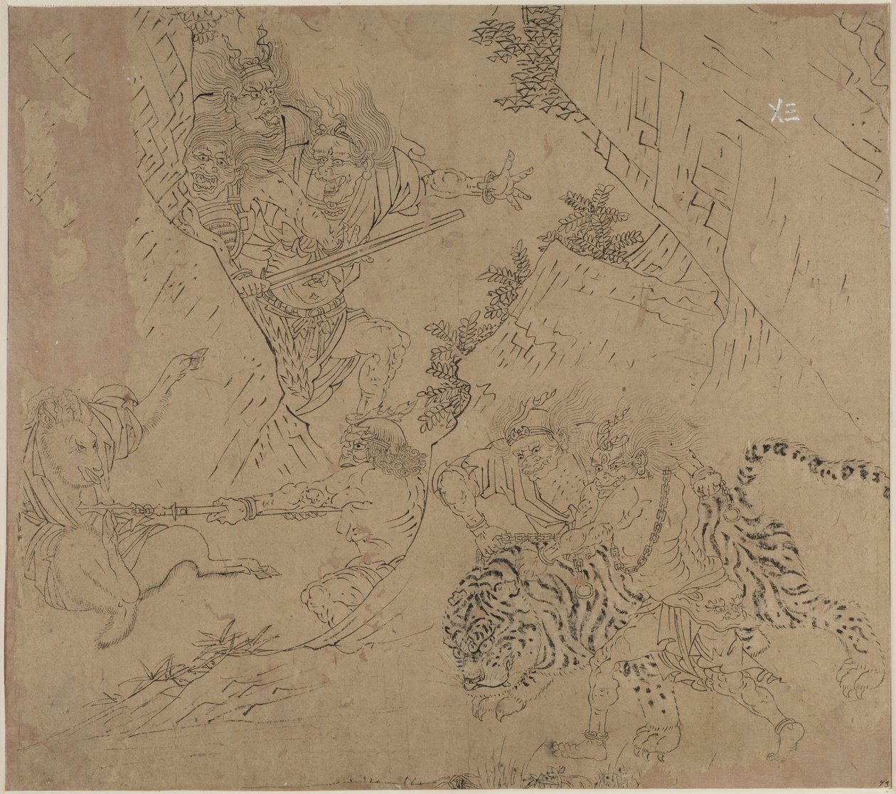 Album taoista és buddhista témákról: Keresés a hegyen: 43. levél, 1200-as évek. alkotó: Unbekannt