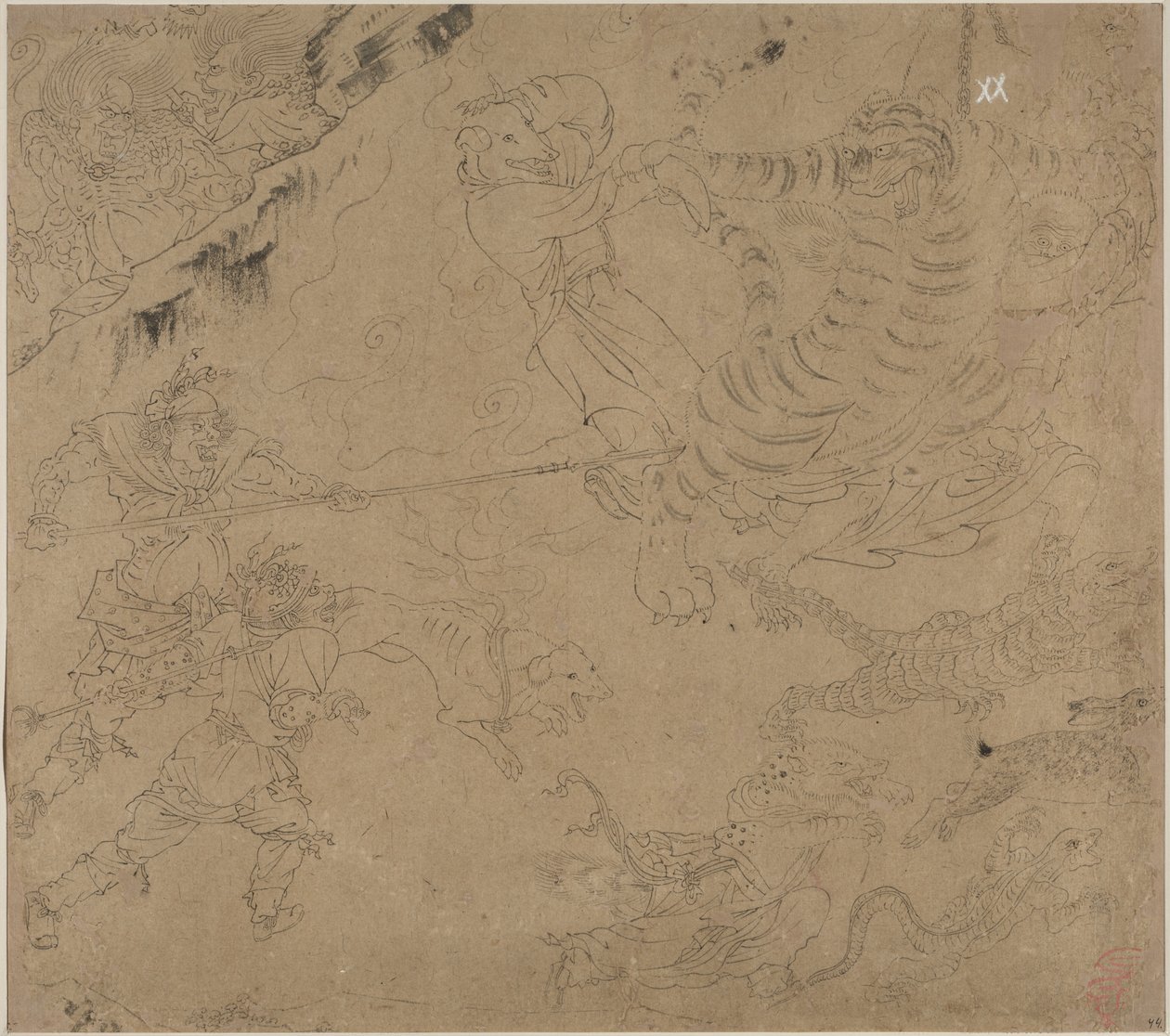 Album taoista és buddhista témákról: Keresés a hegyen: 44. levél, 1200-as évek. alkotó: Unbekannt