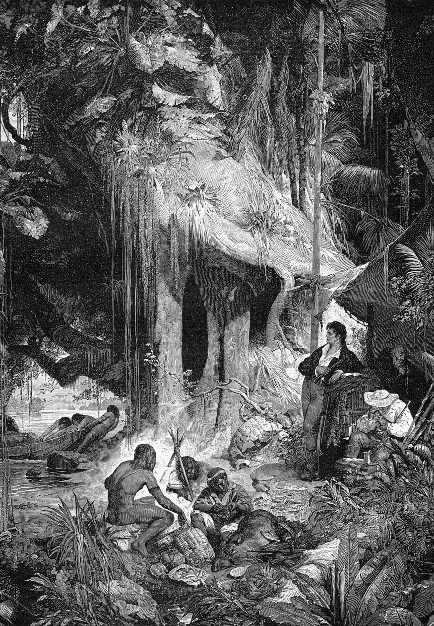 Alexander von Humboldt és Aimé Bonpland az Orinoco folyón, 1800-1804 1900 alkotó: Unbekannt