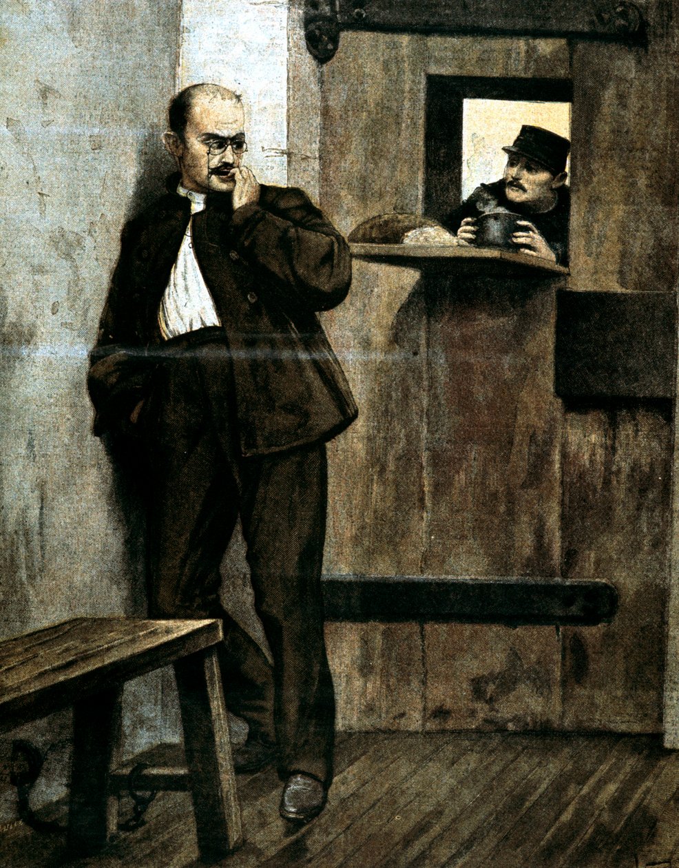Alfred Dreyfus a börtönben, 1895 alkotó: Unbekannt